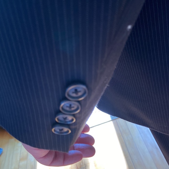 Maxwells wool navy pinstripe suit. Please see details for measurements - Picture 3 of 14